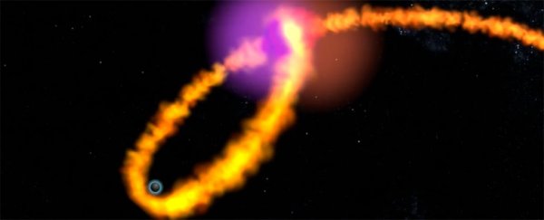Supermassive black holes can force a shredded star to collide with its own death spiral
