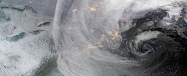 Stunning images show the 'bomb cyclone' snowstorm blasting the East Coast from space