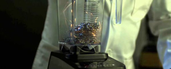 WATCH: Magnetic Buckyballs in a blender light up like fireworks