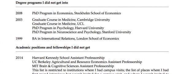 This Princeton professor's CV of failures is something we should all learn from