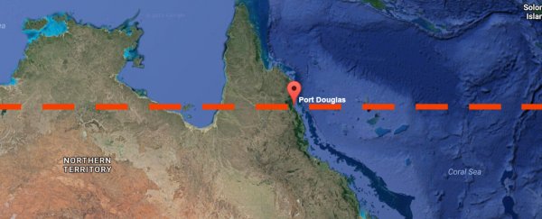 Most of the Great Barrier Reef above this line is now dead