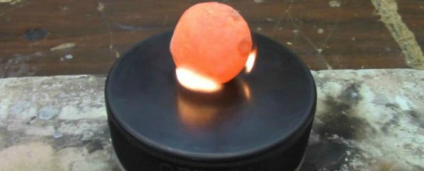 WATCH: Hockey puck survives a red-hot nickel ball