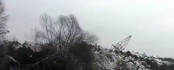 WATCH: A terrifying landslide mows down power lines, trees and roads