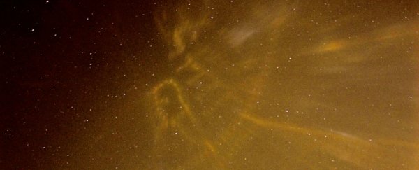 A reverse city map randomly appeared over the sky in Finland last week