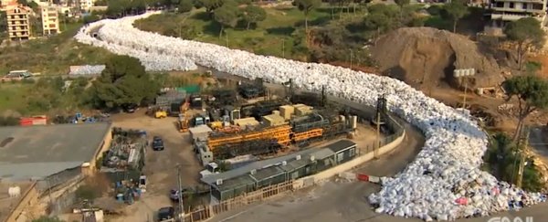 A river of trash is flowing through Beirut