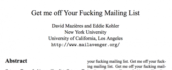 Journal accepts paper titled “Get me off your f*cking mailing list”