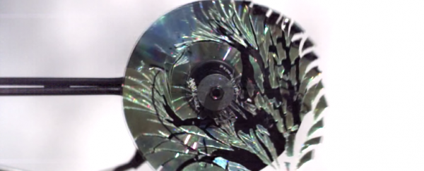 WATCH: A CD ripped apart by rotational force at 170,000 frames per second