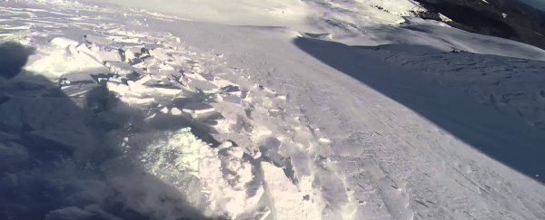 WATCH: An avalanche start right in front of a snowboarder