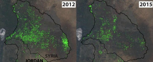 Syria's war has affected water in the region so much, you can see the damage from space