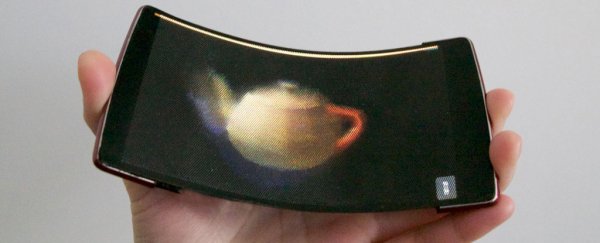 Scientists have unveiled the world's first holographic flexible smartphone