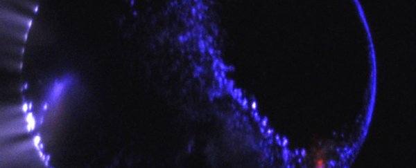 These blue aurorae would have been visible to the naked eye on Mars