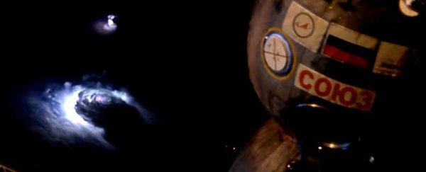 Mysterious blue flashes in space and upside-down lightning have been caught on film
