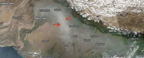 The smog in India is so bad right now, you can see it from space