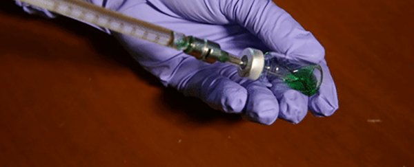 This portable vaccine kit just needs added water