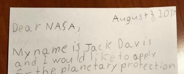 A 9-year-old has asked NASA to be the 'Planetary Protection Officer' of Earth