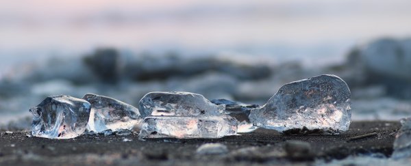 This beautiful 'jewel ice' is so rare, it only washes up in Japan