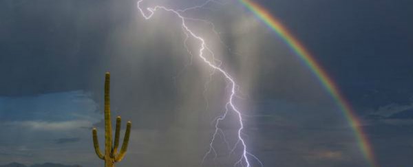 Incredibly rare 'rainbow lightning' hit Arizona last week