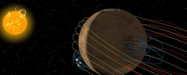 NASA just discovered a huge, twisted magnetic tail hidden behind Mars
