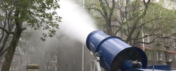 China has turned to mist cannons to blast pollution from the sky