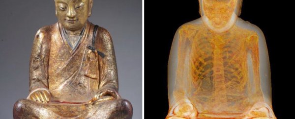 CT scans reveal a mummified monk inside this 1,000-year-old statue