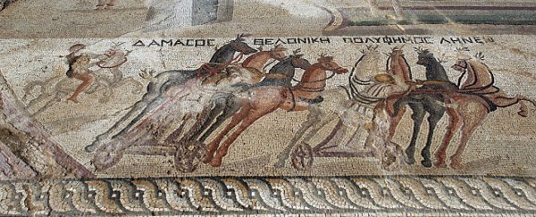 A Roman mosaic of an ancient chariot race has been uncovered in Cyprus