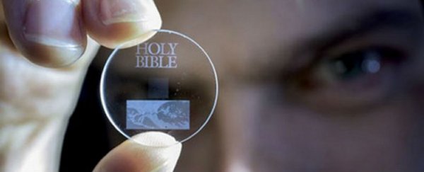 This tiny glass disc can store 360TB of data for 13.8 billion years
