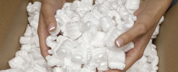 Scientists are turning packing peanut waste into battery parts