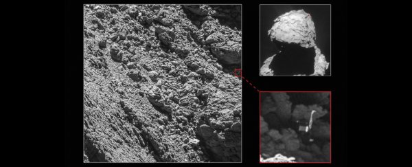 Guys, we finally found Philae - and it's crammed inside a comet