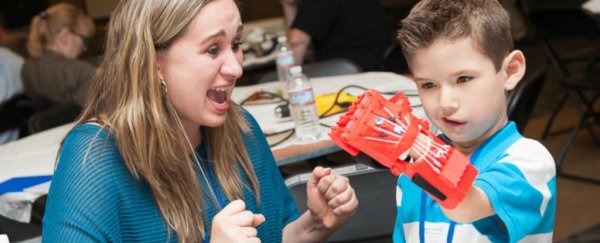 These 3D-printed hands are made by volunteers and given away for free