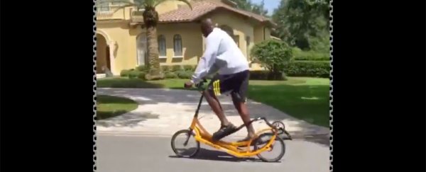 This video of Shaq riding an elliptical bicycle will probably make you want one