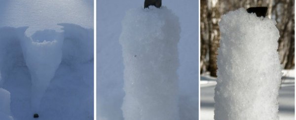 These strange funnels form when meteors crash into snow