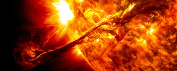 The Sun is unleashing powerful solar flares from a sunspot the size of Jupiter