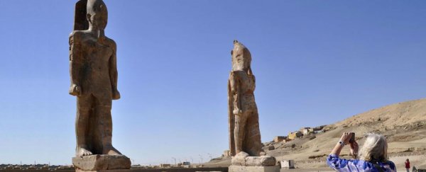 Colossal statue of Pharaoh Amenhotep III raised in Egypt after 3,000 years