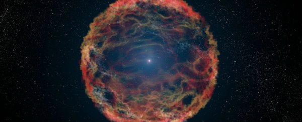 A nearby supernova explosion is dumping radioactive metal on Earth