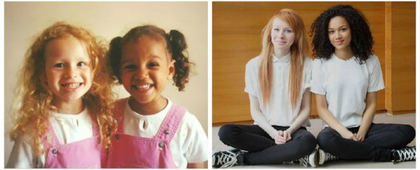These two British girls are twin sisters