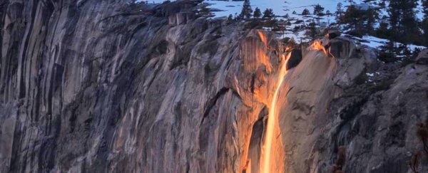 An incredible 'Firefall' is lighting up Yosemite right now
