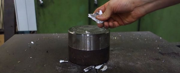WATCH: What happens when you try to fold paper more than 7 times with a hydraulic press?